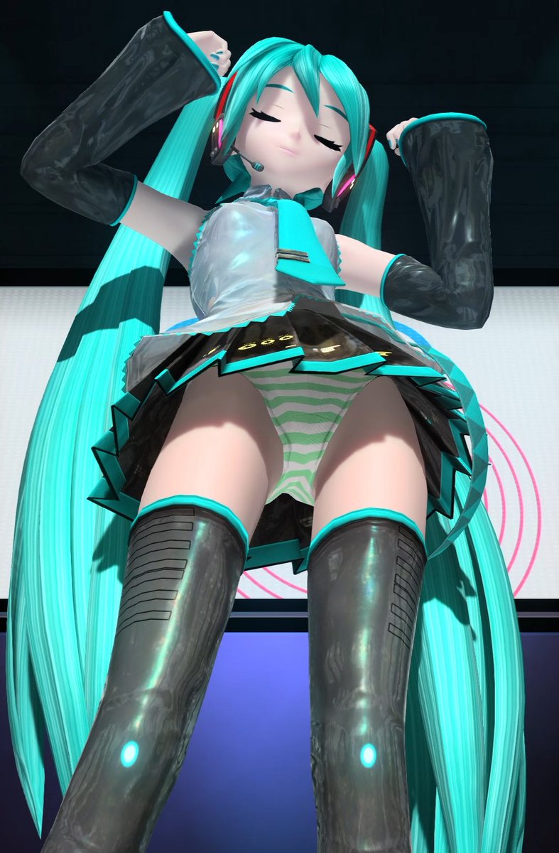 murakoshi000000's tweet photo. #ProjectDivaMegaMix #HatsuneMiku #初音ミク #ミクの日2025 #縞パン https://t.co/uVd99bfFij