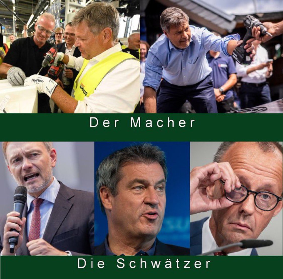 Climate_Inform's tweet photo. Habeck war von Dez. 2021 an an jedem einzelnen Tag ein Staatsmann im Amt, der auf das Wohl von Land und Bevölkerung geblickt hat und sich stets an den kommenden Jahrzehnten orientiert hat. 

Merz ist lediglich ein oberflächlicher Lobbyist, der mit neuen Krediten um sich wirft. https://t.co/3uALgnsSzE