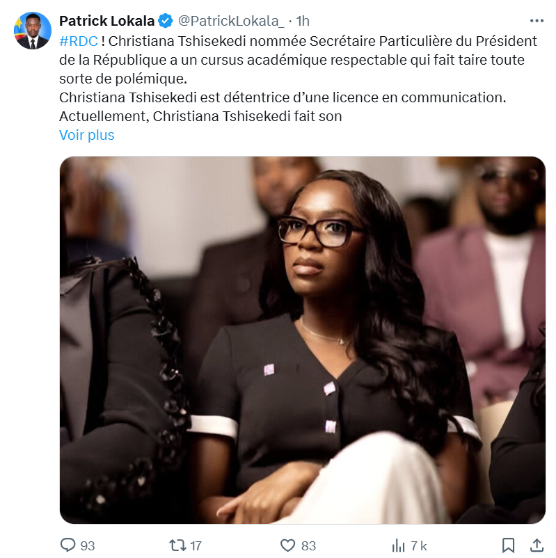 MAITREHILARION's tweet photo. @PatrickLokala_ 🇨🇩 QUELLE QUE SOIT SON EXPERTISE,

Sa NOMINATION ne tombe pas à point nommé.

@fatshi13  étant accusé de NÉPOTISME/TRIBALISME,
Intégrer les membres de sa famille dans le CERCLE DU POUVOIR, alors qu'il cherche la DÉCRISPATION, n'arrange RIEN.

Est-ce si difficile à COMPRENDRE ? https://t.co/9e8E2NU8fh