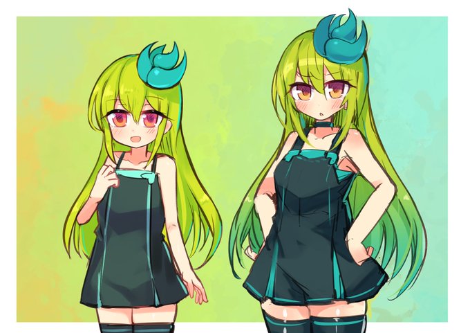 いつものキミドリさんと並べるとこんな感じ 