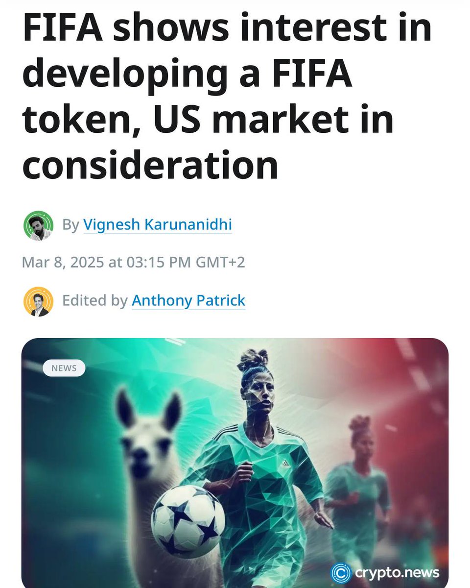 FIFA is exploring its own token, FIFA Coin, to win over 5B football fans. Trump sees it as potentially worth more than FIFA itself. After the summit, the unrelated $FIFA crypto surged 357,000%, hitting a market cap of $8.2M. #FIFA #Crypto #LFG