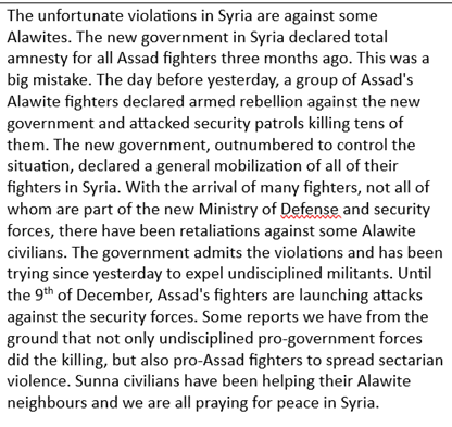 mustafa_k_h's tweet photo. @elonmusk The number is not yet clear, some sources say 146, other say around 700 Alawite civilians. Around 100 security forces were reported killed. This is the information so far. I can provide a consultation on the political situation or trust and safety policies online. Pray for Syria. https://t.co/k2bbBvEQEW