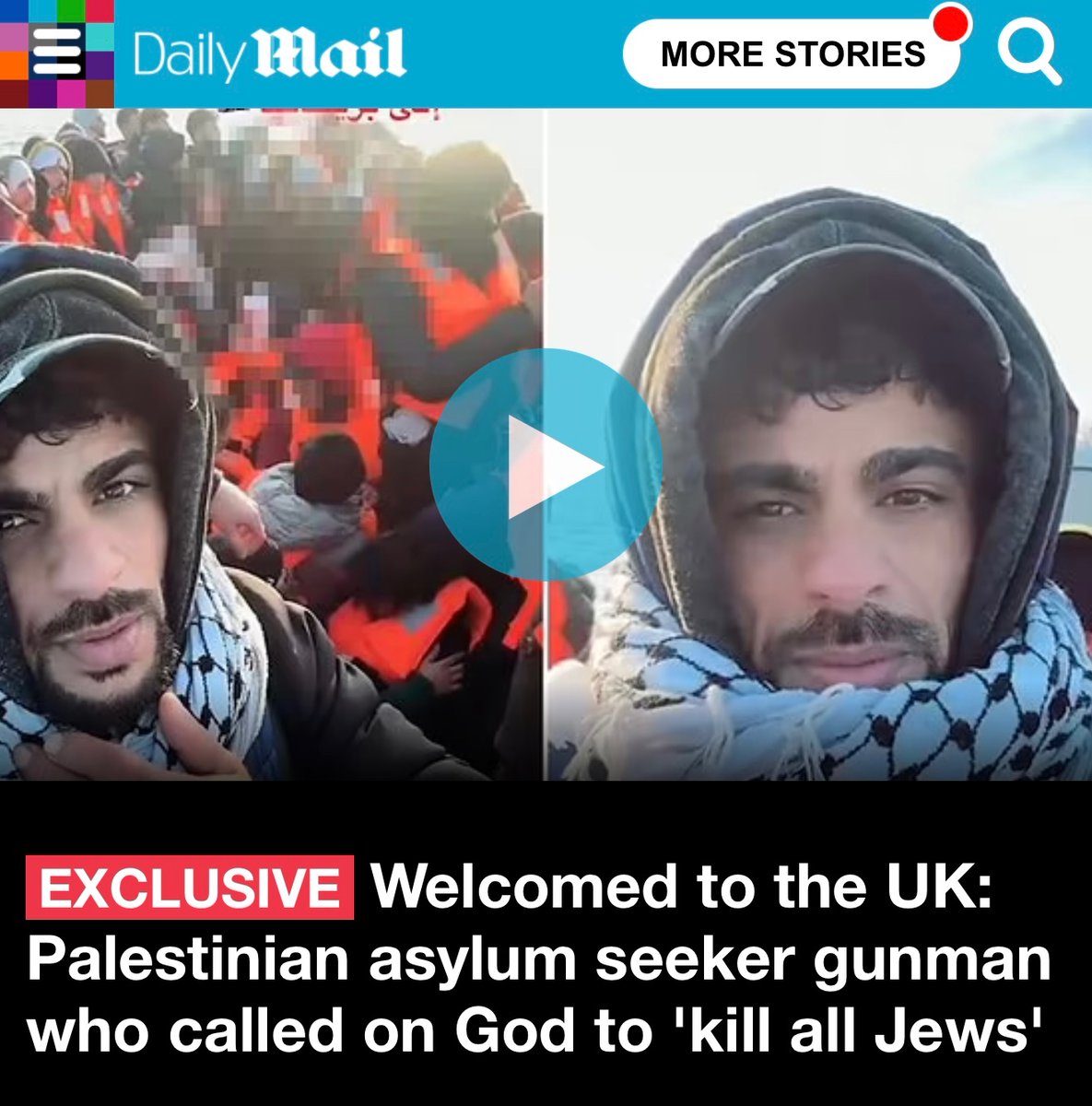 Nigel_Farage's tweet image. 🚨 Palestinian Abu Wadee, who crossed the Channel just days ago, is enjoying live-streaming in a taxpayer-funded hotel.
As the Mail on Sunday reports, he’s a dangerous militant who must be arrested and deported immediately.
Illegal immigration is a national security emergency.
