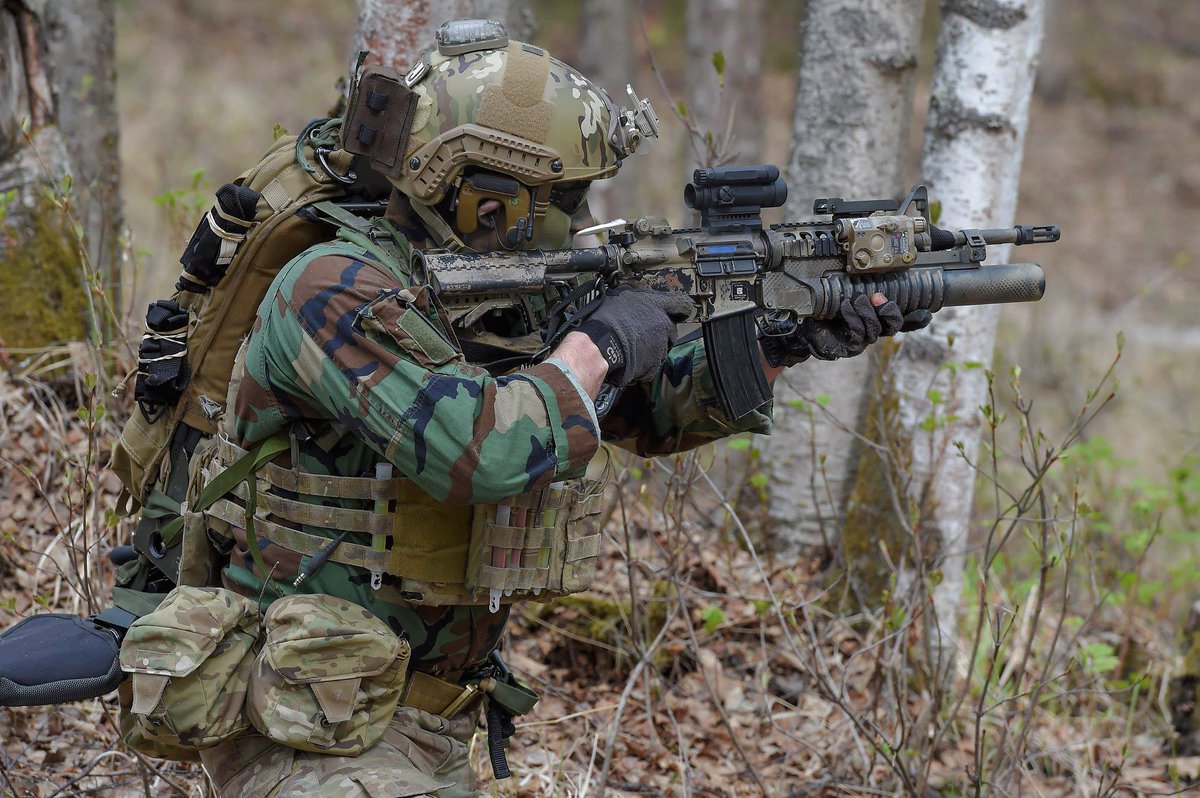 Alaska Air National Guard pararescueman wearing M81 Woodland camouflage uniform, 2016 period.