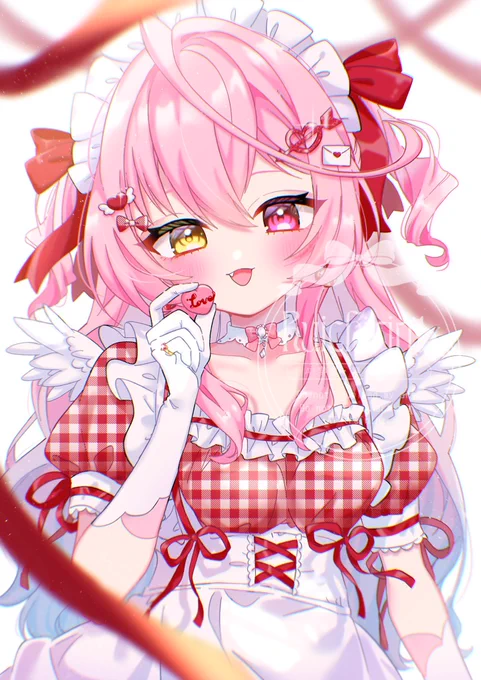 鳴愛もな様(#nariai_mona_ )のバレンタインイラストを描かせていただきました#量産依頼 #依頼募集 