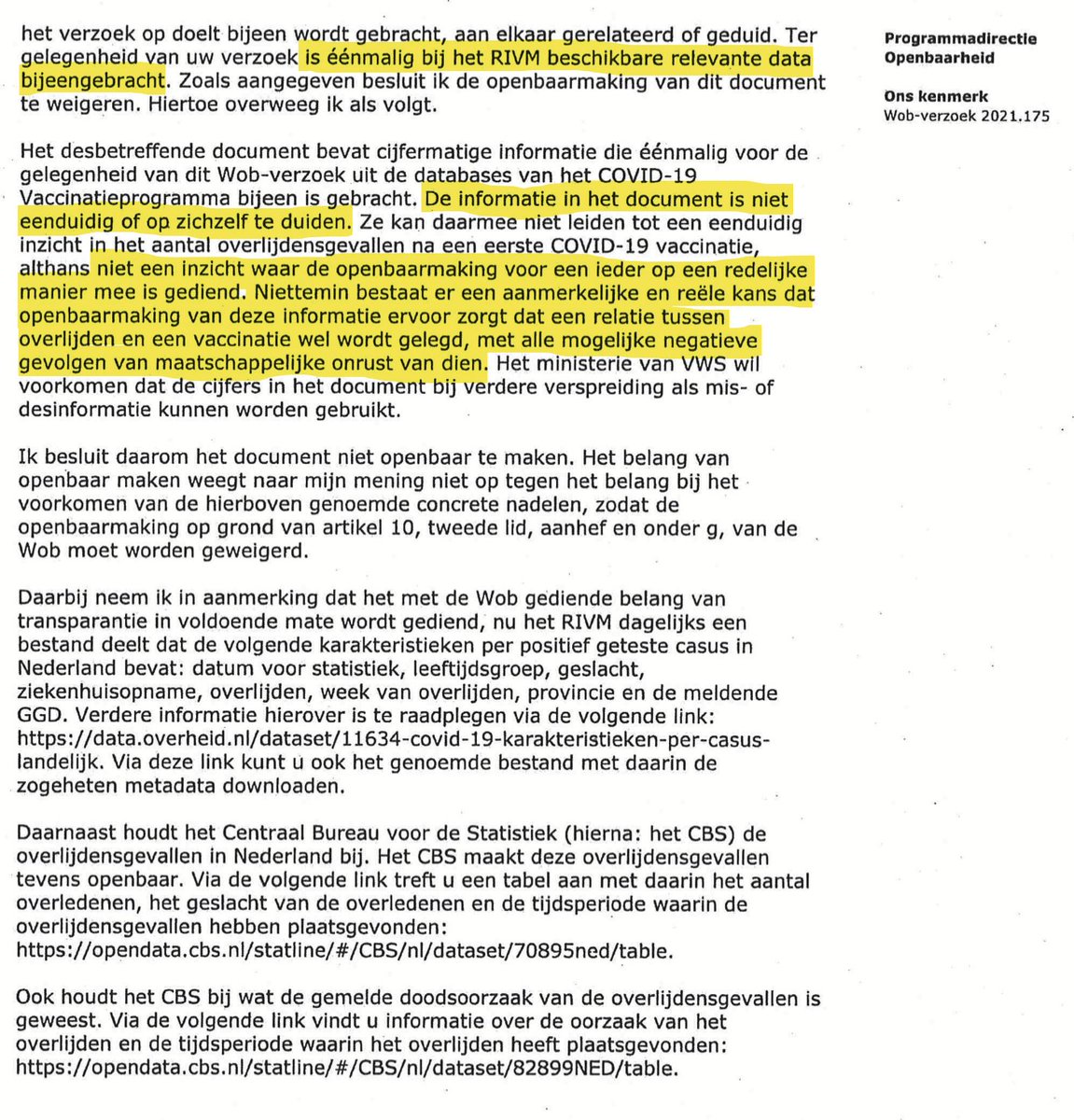 Leon1969's tweet image. Ik ben zo fucking pissed. Echt. Stelletje mafklappende motherfuckers (pardon my French, or is it Italian?).

"Openbaarmaking van deze informatie [zorgt] ervoor dat een relatie tussen overlijden en een vaccinatie wel wordt gelegd, met alle mogelijke negatieve gevolgen van…