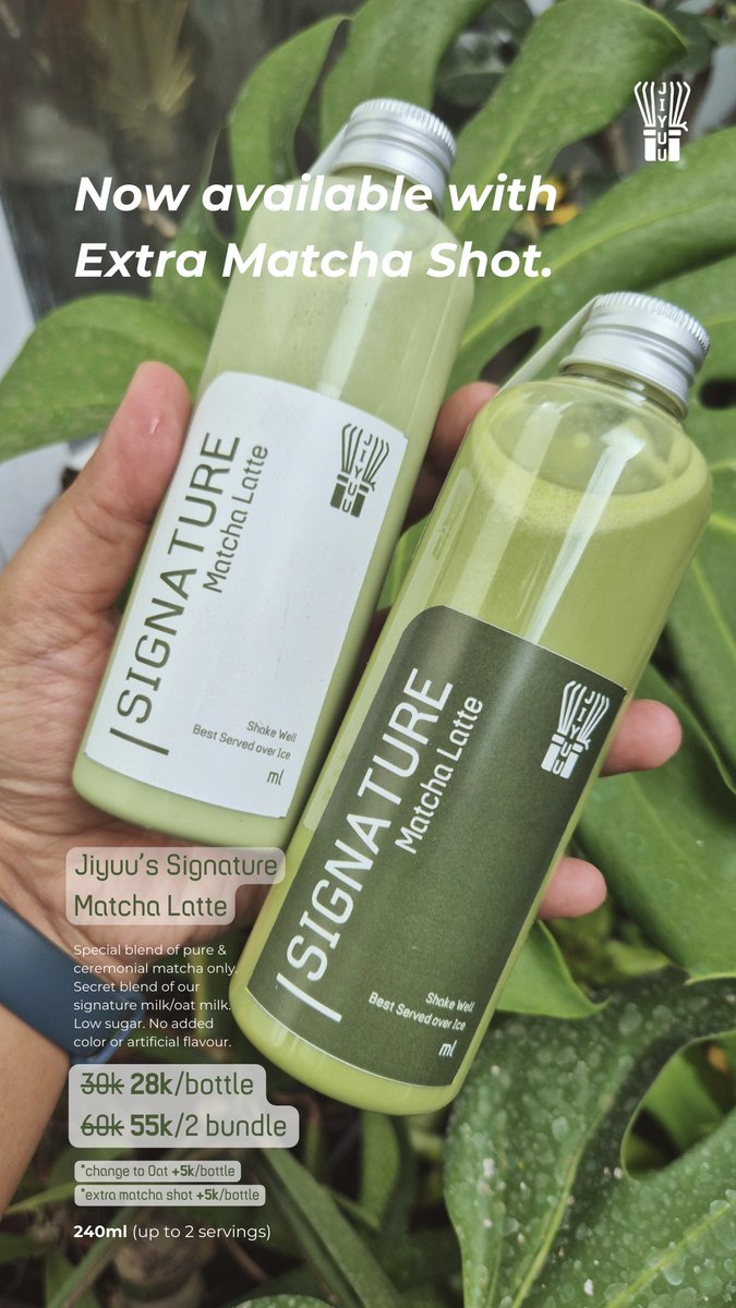 jiyuumatcha's tweet photo. Premium matcha latte, sudah sold 125++ botol! Available dalam bentuk ramadhan hampers jugaa 🌿🕌
.
Order/info > https://t.co/VHMnwsoM2B
🛒By PO &amp; delivery only
📍Jl. Kalpataru no 62B
💰 Start from 28k (all under 100k)

.
@infomalang
#pasarmingguinfomalang https://t.co/12Ad8LLWAs