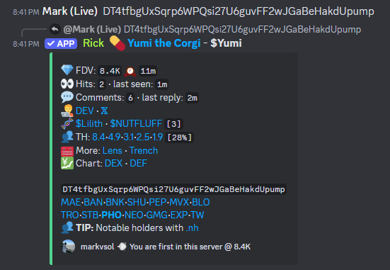 W cook for the dreamer boys. We caught Yumi at 8.4k mc