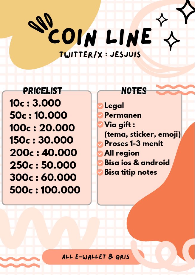 jesjuis's tweet photo. coin line nya kakk, bisa qris #zonauang https://t.co/eTYoILkNn2