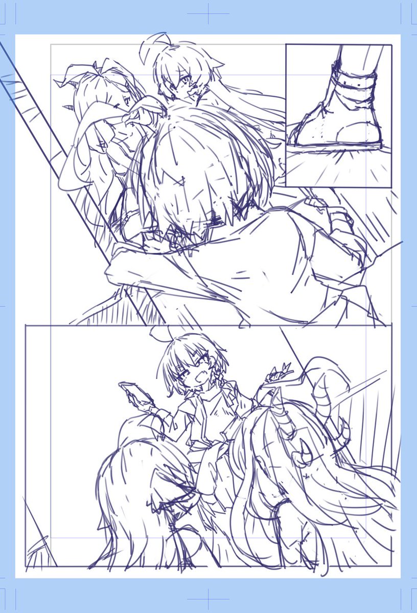 【ふたなり】
ネルちゃん登場ページとかちんちん見せるシーンとかのラフ。 