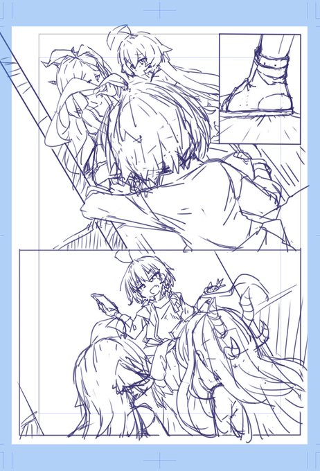 【ふたなり】
ネルちゃん登場ページとかちんちん見せるシーンとかのラフ。 