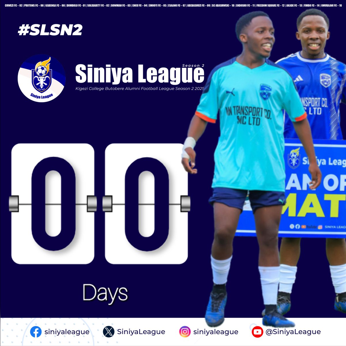 SiniyaLeague's tweet photo. The wait is OVER!βοΈ
#SLSN2 kicks off TODAY! β½ππ₯
The teams are ready.
The fans are hyped.
The battle for glory begins NOW!
Who will dominate the pitch or rise as the ultimate champions?
Time to find out! β³
πGrit Sports Hub, Kikaya
π
Sunday, 9/3/25
#GivingBackToSiniya https://t.co/y7W7xbqvyo