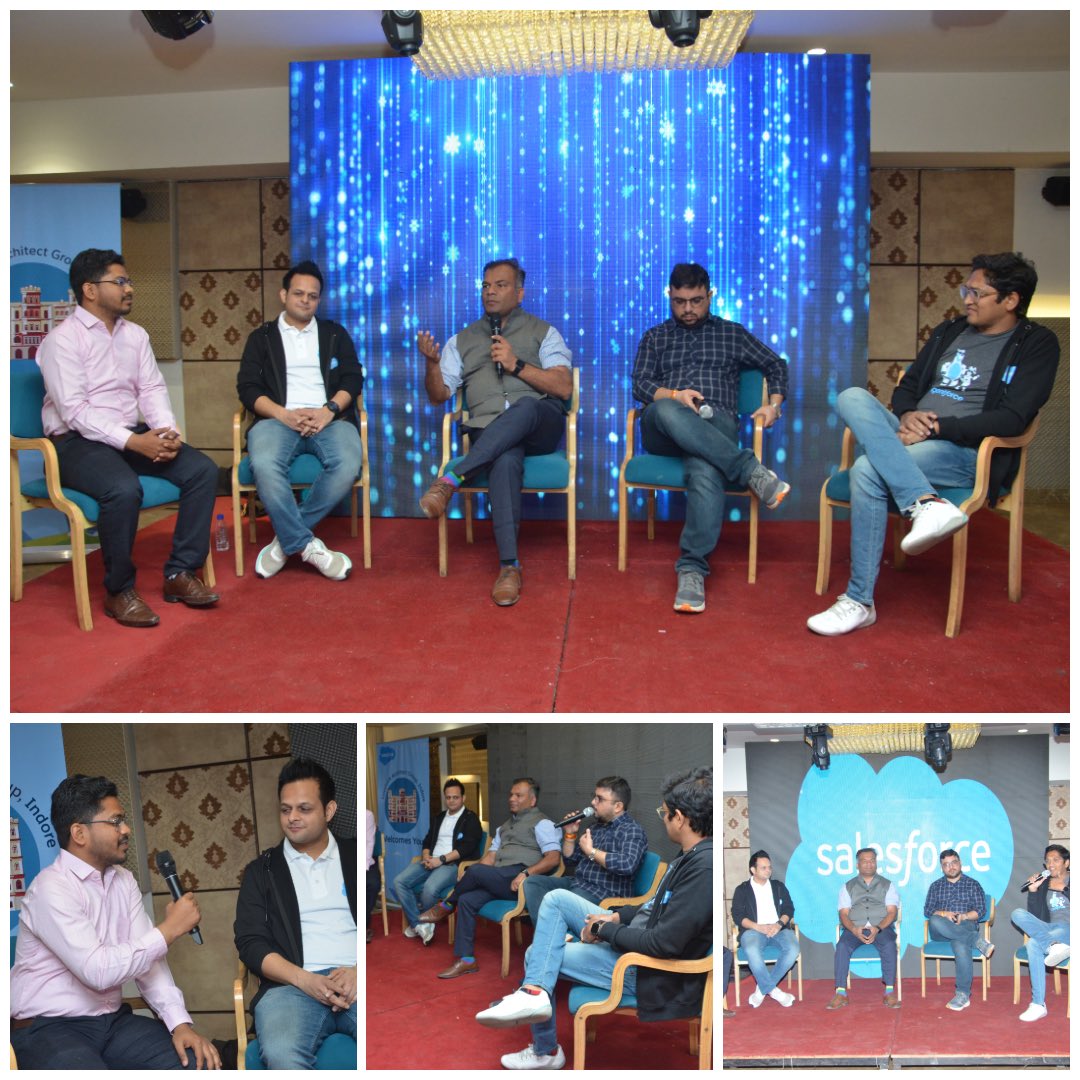 SFArchitectInd's tweet photo. What an incredible start to the inaugural @salesforce Architect Group event in Indore! 🎉 Huge thanks to everyone who joined us!

Special thanks to our speakers and panelist Akhilesh Gandhi @technodhaba @vivekmanchanda3 @lokegupta @KhatkeVirendra
#SalesforceArchitectEvent #indore https://t.co/XeFmOGerHO
