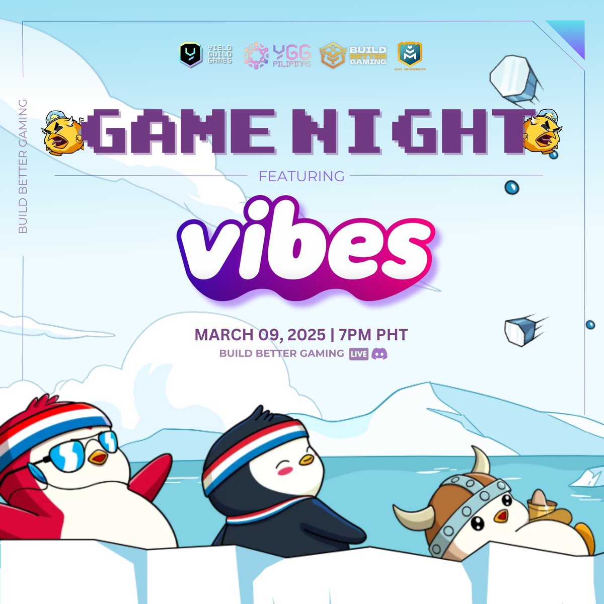 🚨 BBG GAME NIGHT! 🚨

🎮 Duel &amp; dominate in The Vibes TCG! 🃏✨
💡 Plus, exclusive GAP S9 Vibes Quest tips from special guests! 🚀

📅 Mar 9, 2025 | 7PM
📍 BBG Discord | FB Live

⚔️ Bring your best decks &amp; win big!
🎁 Pro tips + Raffle giveaways! 🎟️🔥
See yah! 

#GapS9 #VibesTCG