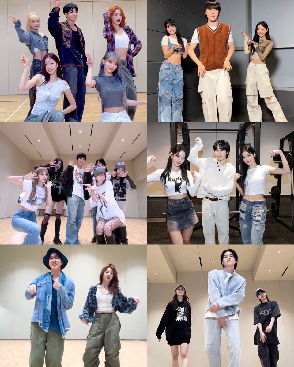 LE SSERAFIM WITH BTS MEMBERS 💚🩷💙