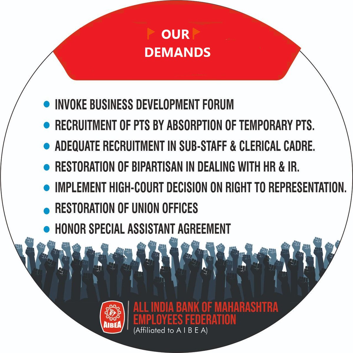 *We Demand* 
*RECRUITMENT OF PTS BY ABSORPTION OF TEMPORARY PTS.*

#Bom_Staff_Ladhenge_Jitenge

<a href="/mahabank/">Bank of Maharashtra</a>
<a href="/DFS_India/">DFS</a>
<a href="/nsitharamanoffc/">Nirmala Sitharaman Office</a>
<a href="/official_SecDFS/">Office of Secretary DFS</a>
<a href="/nsitharaman/">Nirmala Sitharaman</a>
<a href="/EconomicTimes/">Economic Times</a>
@FinancialExpress
