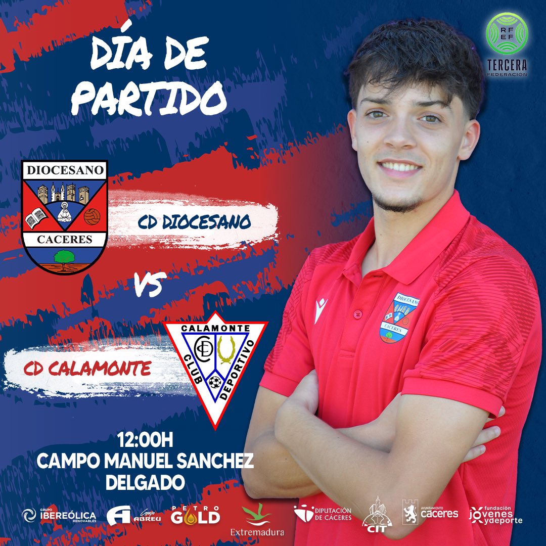 cddiocesano's tweet photo. ⚽️ ¡DÍA DE PARTIDO! 

🆚 @CCalamonte | Jornada 25
⏰ 12.00h
🏟 Manuel Sánchez Delgado

#VamosDioce https://t.co/Ls6e9gWOH7