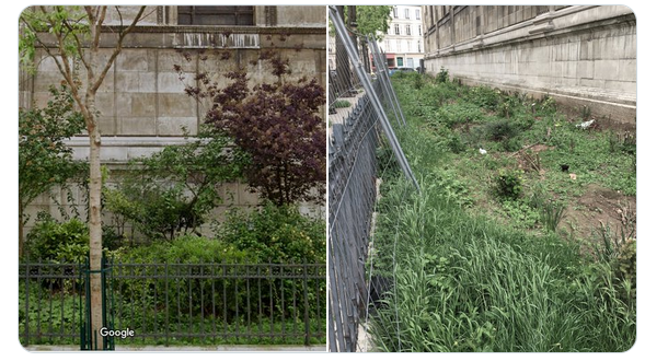 jdse (@jcqdse) on Twitter photo Saint-Vincent-de-Paul.
Non contente d'avoir détruit la végétation autour de l'église et dans le square (2021), d'avoir transformé ce coin si charmant en trou à merde assez craignos, <a href="/Mairie10Paris/">Mairie du 10e</a> poursuit à grands frais son saccage démiurgique.
(Ci-dessous : avant/après) Saint-Vincent-de-Paul.
Non contente d'avoir détruit la végétation autour de l'église et dans le square (2021), d'avoir transformé ce coin si charmant en trou à merde assez craignos, <a href="/Mairie10Paris/">Mairie du 10e</a> poursuit à grands frais son saccage démiurgique.
(Ci-dessous : avant/après)