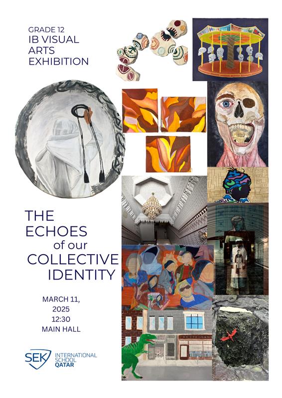 sekqatar's tweet image. You&apos;re invited! Join us on March 11th at 12:30 PM for the Grade 12 IB #VisualArts Exhibition! ✨🎨

Witness the creativity and talent of our young artists as they showcase their unique works. Don’t miss this inspiring afternoon of art! #IB #DP #IBschool #exhibition 🖌️🎉