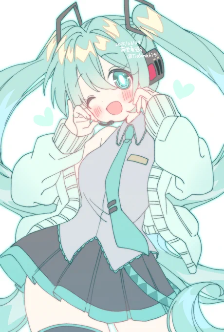 カーディガンミクちゃん#ミクの日 #初音ミク 