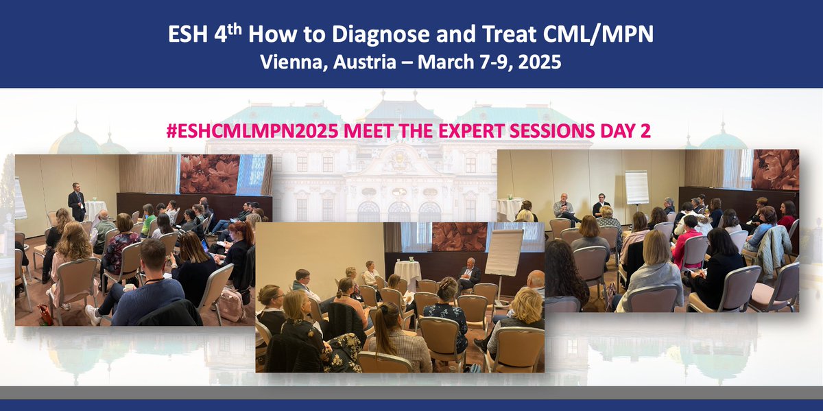 ESH (Haematology) (@eshaematology) on Twitter photo Another round of great Meet the Expert sessions @ #ESHCMLMPN2025!
<a href="/jjkiladjian/">J.J. Kiladjian</a> <a href="/GCC_Cortes/">Jorge Cortes MD</a> <a href="/brummendorf/">Tim Brümmendorf</a> shared informal discussions with participants!
Conference Chairs: <a href="/harrisoncn1/">Claire Harrison</a>, <a href="/AndreasHochhaus/">Andreas Hochhaus</a>, Ruben Mesa <a href="/mpdrc/">Ruben A. Mesa, MD</a>
#ESHCONFERENCES #MPNsm #CMLsm
#HAEMATOLOGY #HEMATOLOGY Another round of great Meet the Expert sessions @ #ESHCMLMPN2025!
<a href="/jjkiladjian/">J.J. Kiladjian</a> <a href="/GCC_Cortes/">Jorge Cortes MD</a> <a href="/brummendorf/">Tim Brümmendorf</a> shared informal discussions with participants!
Conference Chairs: <a href="/harrisoncn1/">Claire Harrison</a>, <a href="/AndreasHochhaus/">Andreas Hochhaus</a>, Ruben Mesa <a href="/mpdrc/">Ruben A. Mesa, MD</a>
#ESHCONFERENCES #MPNsm #CMLsm
#HAEMATOLOGY #HEMATOLOGY
