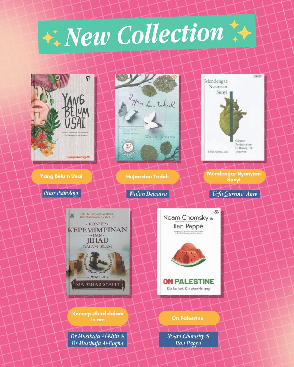 dudukbaca's tweet photo. ๐KOLEKSI TERBARU BUKU DUDUKBACA๐
Telah hadir buku-buku dari berbagai genre yang meramaikan perpustakaan Dudukbaca, nih! Banyak banget yang kelihatan menarik dan siap untuk dibaca โจ
Yuk cek list di bawah ini, siapa tahu ada di reading list kalian ๐๐ฑ
#lapakbaca #booktwt https://t.co/PUevWKyeaL