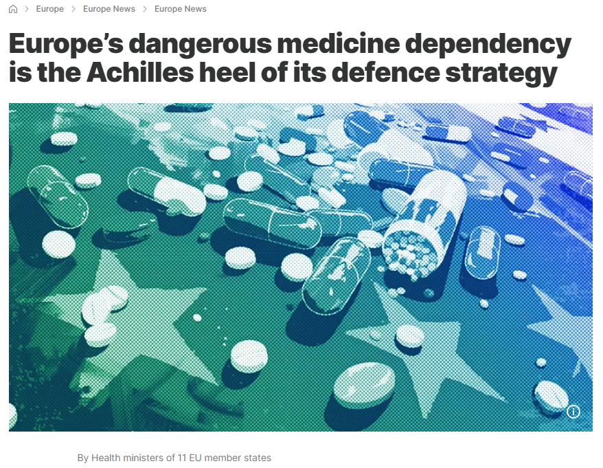 ⚠️JUST IN: A group of 11 health ministers has written an op-ed in Euronews advocating for the integration of the upcoming Critical Medicines Act into broader EU defence spending plans. Check out the proposal on <a href="/euronews/">euronews</a>