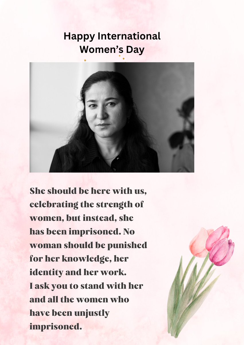 Yesterday was International  Women's Day, and I was thinking about my mother. I hope all the innocent women imprisoned by the Chinese government will be free soon. #FreeUyghurs #FreeRahileDawut #Uyghurwomen