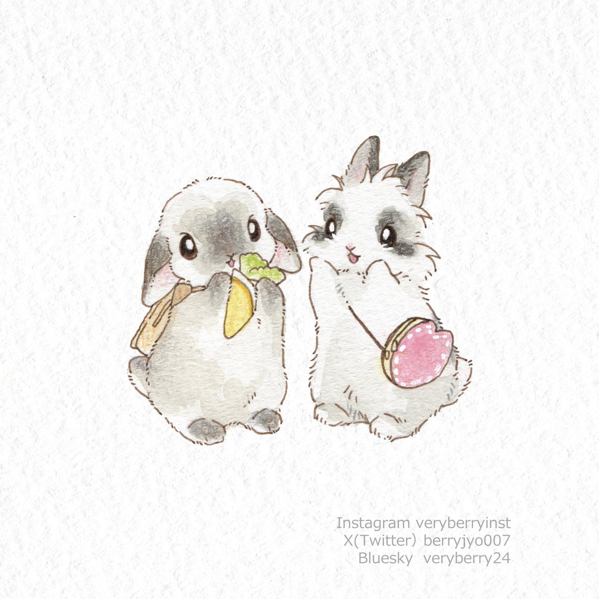 「クレープいっしょに食べよ〜 」|VeryBerry うさぎ星さん4/8-9出展のイラスト