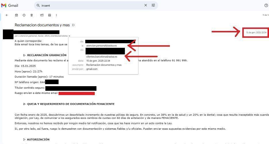 xresa's tweet photo. @asisa_hablamos Cinismo puro!  53 días reclamando que me demuestren la notificación de la subida de cuota en un 39%, según obliga Ley 50/1980 y 20/2015. No me lo demuestran porque no lo hicieron @AsisaSalud #LeyProtecciónConsumidor #AbusoConsumidor #ASISA_incumple_Ley  @FACUA https://t.co/TCvy1YxgIF