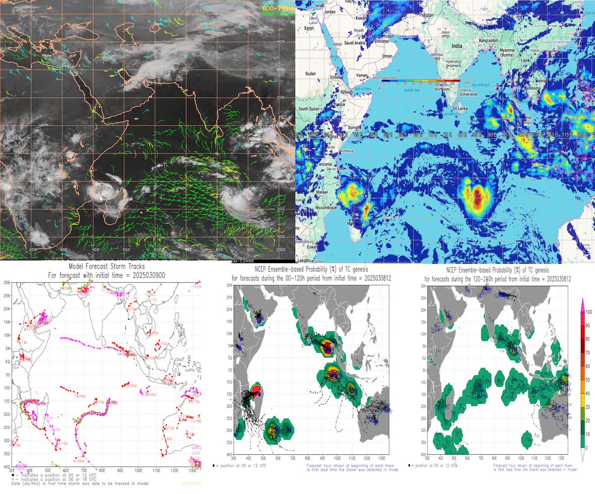 T2mike's tweet photo. #Tropical #Indian_Ocean #Jude #Ivon #Bay_of_Bengal Area image 09/06UTC, 24 hour rain accumulation 09/06UTC, 09/0001UTC tracks and GEFS 08/1200UTC 5 and 10 day development probs.
Image 09/06UTC with 09/0001UTC tracks ensembles GEFS 09/0001UTC and ECMWF 09/0001UTC https://t.co/yvqDLGwZhD