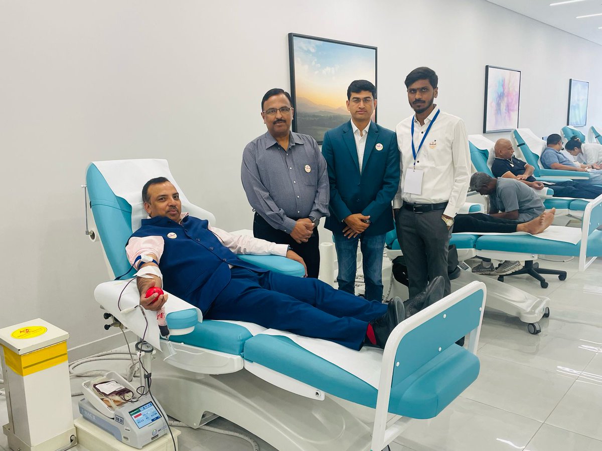 cgidubai's tweet photo. "Celebrating #WomensDay with the gift of life! @FOI, in association with @cgidubai, organized a blood donation camp at Dubai Health Authorities.With 100+ donors and the presence of Mr. Bijender, Head of Chancery,the event was a great success! #BloodDonation #WomenEmpowerment" https://t.co/X2RIkVtPRO