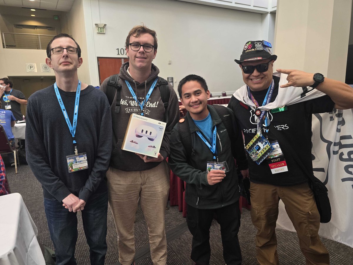 socallinuxexpo (@socallinuxexpo) on Twitter photo Congrats to <a href="/paul_retro/">Retro paul</a> on winning the #scale22x and <a href="/PacificHackers/">Pacific Hackers Association</a> Capture the Flag competition. He goes home with a <a href="/Meta/">Meta</a> Quest thanks to <a href="/wiz_io/">Wiz</a> Congrats to <a href="/paul_retro/">Retro paul</a> on winning the #scale22x and <a href="/PacificHackers/">Pacific Hackers Association</a> Capture the Flag competition. He goes home with a <a href="/Meta/">Meta</a> Quest thanks to <a href="/wiz_io/">Wiz</a>