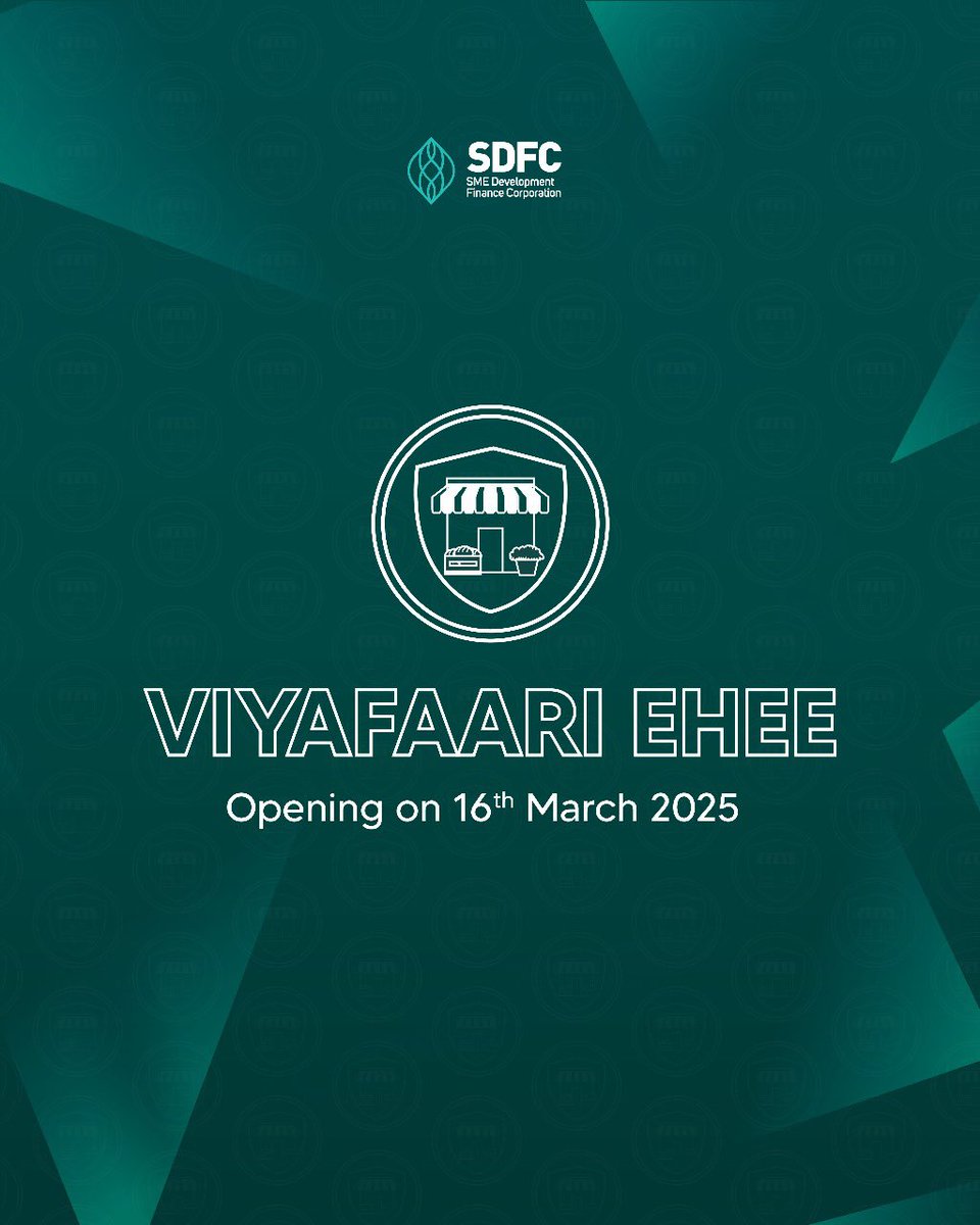 SMEdigital_mv's tweet photo. Viyafaari Ehee loan product will be open for applications on 16th march 2025. This product is designed for trade finance (inventory purchase and short term working capital) and for the purchase of equipment and machinery for business operations. https://t.co/riU4ekz1OS