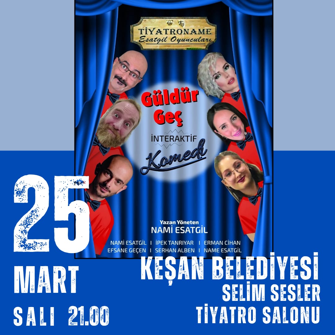 Ramazan eğlencesi tadında, Ödüllü Kahkaha tufanı "Güldür Geç" Keşan'da😊
Biletler Biletinial'da😊 #keşan #keşanetkinlik #tiyatro