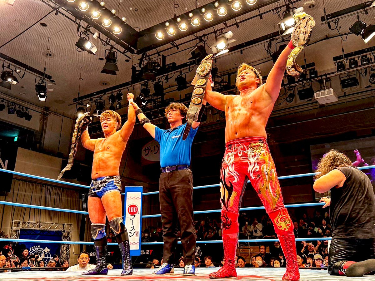 輝いてました。

⭕️世界タッグ戴冠報告生配信アーカイブ
youtube.com/live/o1Tk8mdQe…

#宮原健斗 #青柳優馬 #ビジネスタッグ
#ajpw #ゼンニチ開花宣言
#宮原健斗のYouTube <a href="/alljapan_pw/">全日本プロレス/alljapan</a>