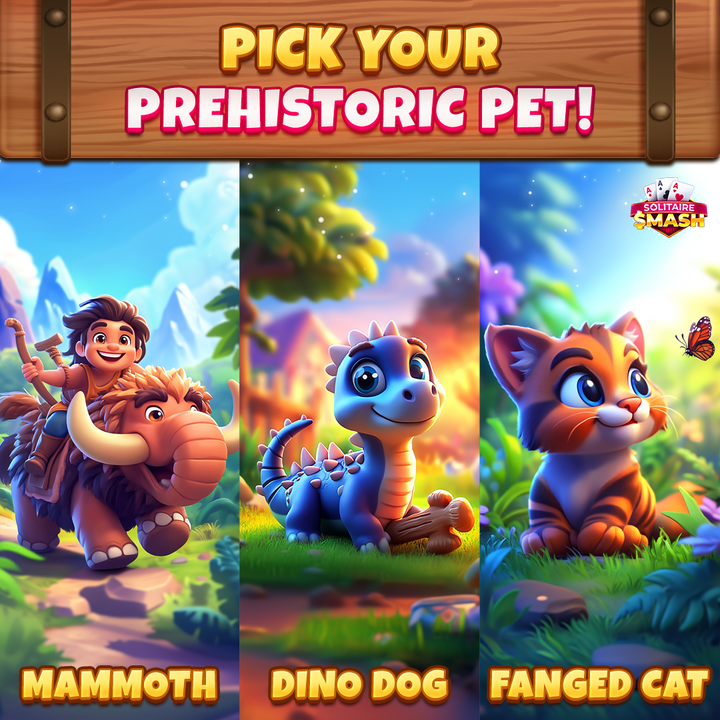 SolitaireSmash's tweet photo. 🤔 Which Feral Companion Would YOU Adopt? 🤔

A mighty mammoth? 🦣
A loyal dino-dog? 🦕
Or perhaps a saber-toothed kitten? 😼

👇 Drop your emoji of choice  (🦣🦕😼) below
🎁 USe Promo Code: Pet1👈😍
💸 Plus, a chance to win Bonus Cash freebies! 🤑

Tap the link to rock the Smash Age! 🪨🦴 >>> https://t.co/F7bLQTCt8u

*The event will end on March 16 2025 18:00 PM UTC *Rules for promotions: https://t.co/QuqnKIDmVU