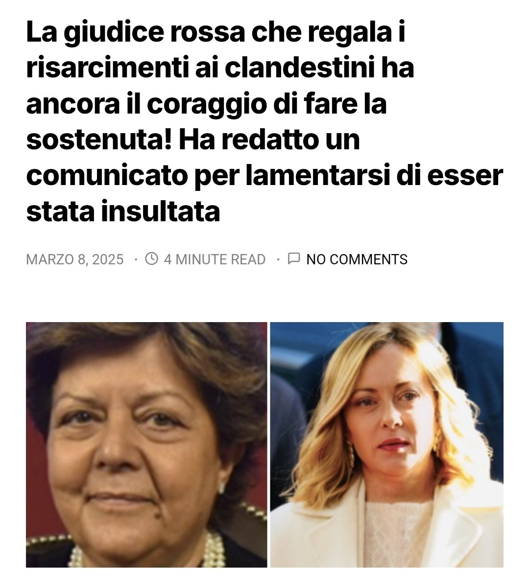 fulgur_semper's tweet photo. Domandina facile,facile.
Secondo voi se al governo ci fosse stato la sinistra, la signora in oggetto avrebbe tirato in ballo i risarcimenti ai clandestini ? https://t.co/0R9NBrAodY
