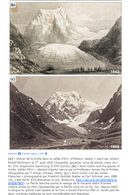 NiusMarco's tweet photo. La période de fonte des glaciers la plus rapide dans les Alpes se situe entre 1850 et 1900, la sortie du petit âge glaciaire . Un coup des vaches certainement https://t.co/PrOATSmhBu