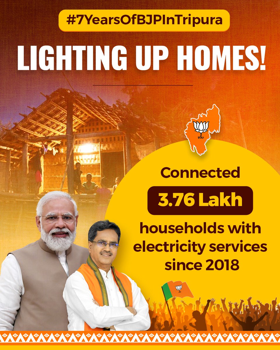 BJYMNABADAL's tweet photo. The BJP govt is illuminating every household in Tripura!
#7YearsOfBJPInTripura #PowerForAll #ViksitTripura
#ModiKaGuarantee https://t.co/90F5sOCzF2