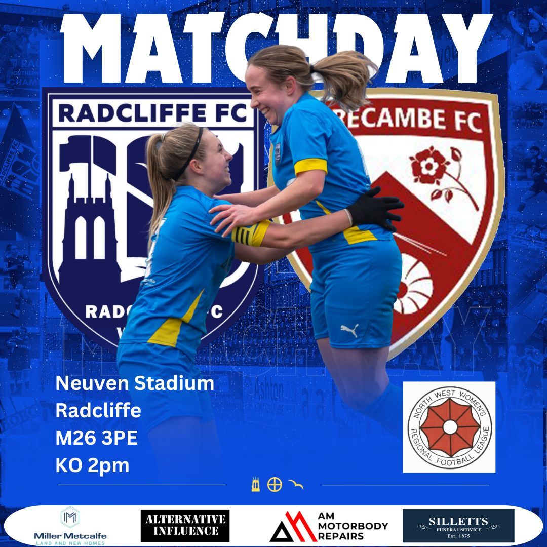 Radcliffe_Women's tweet image. Today we are Back at home to play Morecambe FC Women

@radcliffeboro
@radcliffefcfdtn
@morecambefc 

#WeAreRadcliffe #UTB #ExcitingGame
#Football #Sports #Competition #community #womenfootball #footballinthecommunity #WomensFootball #FemaleFootballStars #WomenInSports