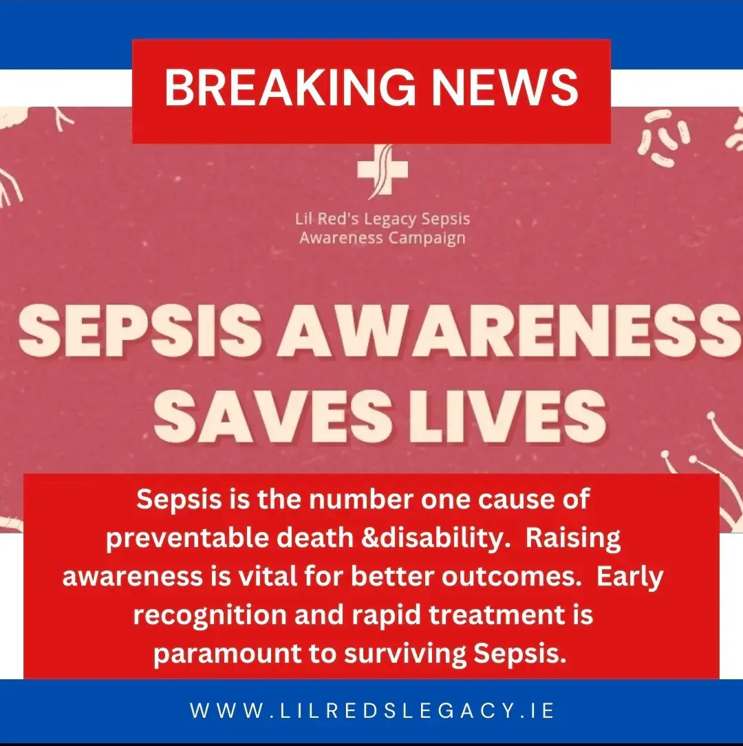 Sepsis Sunday 🫶 

Sepsis is frequently under-diagnosed at an early stage.  Rapid diagnosis and treatment is crucial for better outcomes. 

Lilredslegacy.ie
