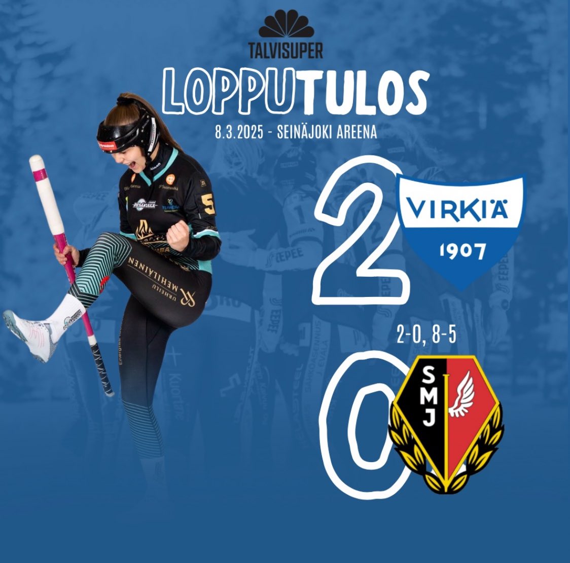 Puhdas voitto naapurista vei meidät finaaliviikonloppuun Tampereelle lohkovoittajana! Kentällä nähtiin nuorten pelaajien esiinmarssia Oona Aatsingin ja Odessa Tiiton muodossa! 🔥

#pesis