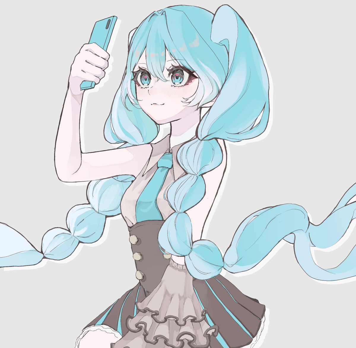 バレンタインにあげる予定だったミクちゃん
#初音ミクの日 #初音ミク #HatsuneMikuArt #イラスト