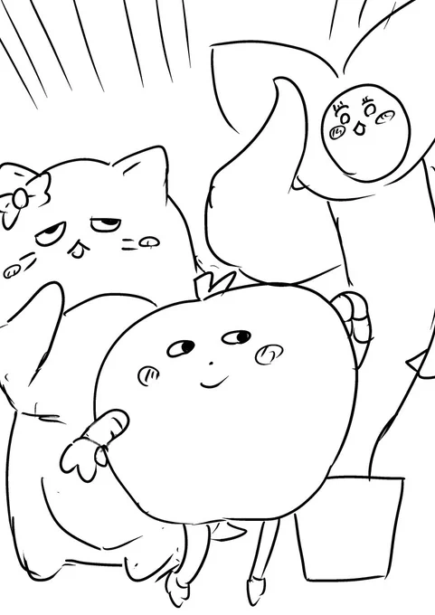 セクシーに決めるマスコット達。 