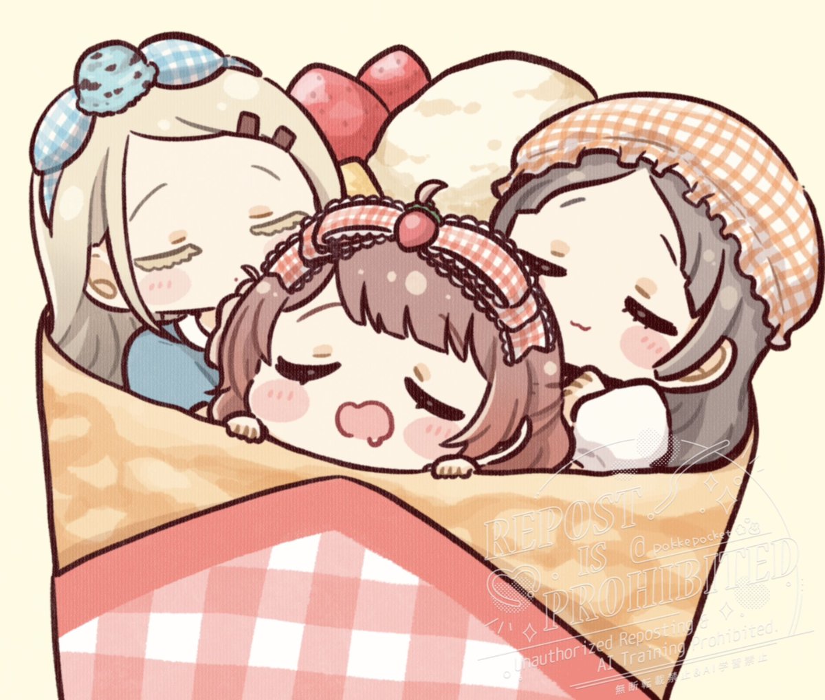 pokkepocket's tweet photo. クレープのおふとんでおやすみ💤 #学マス https://t.co/12wxT3AIVN