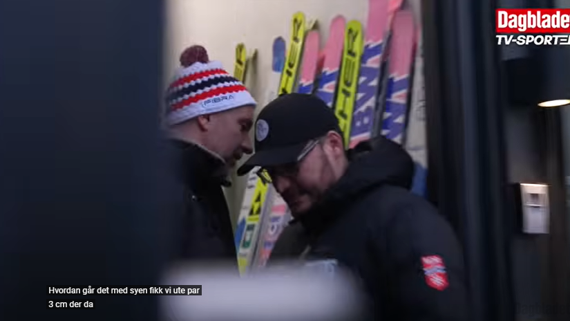 FatRonOlsen's tweet photo. Hele seansen spilte seg jo ut i Bernt sin hoppserie på dbtv. Først fremme med Aalbu for å avklare skyldfordeling om de blir tatt så instrukser til utstyrsmann som syr om og evt smugling av dresser på ATV. #nrksport #juks #2ski https://t.co/4NfnGcI9Cq