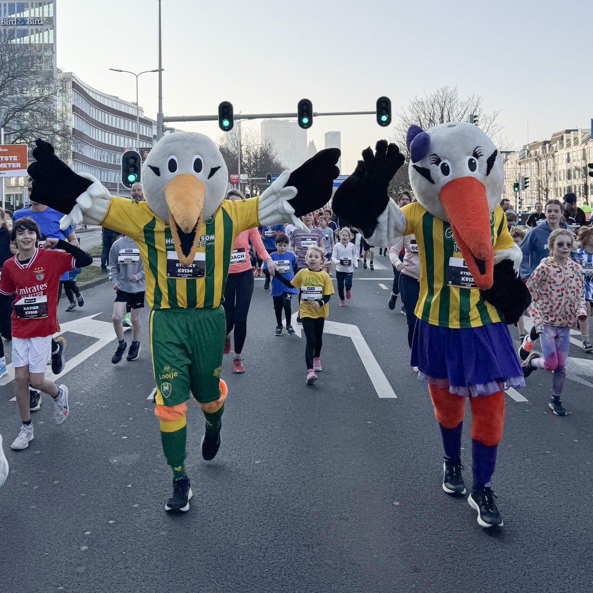 ADODenHaag's tweet image. Storky en Stricky waren vandaag niet te stoppen op de @CPCLoopDenHaag… behalve voor selfies! 🏃‍♂️📸💚💛

#nncpcloopdenhaag #cpcloop