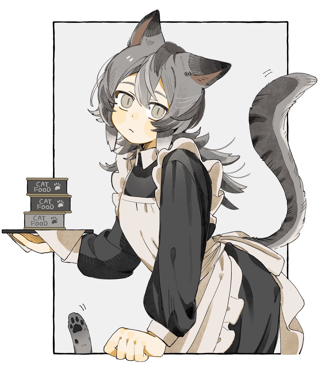 猫メイドさん 」|七星のイラスト