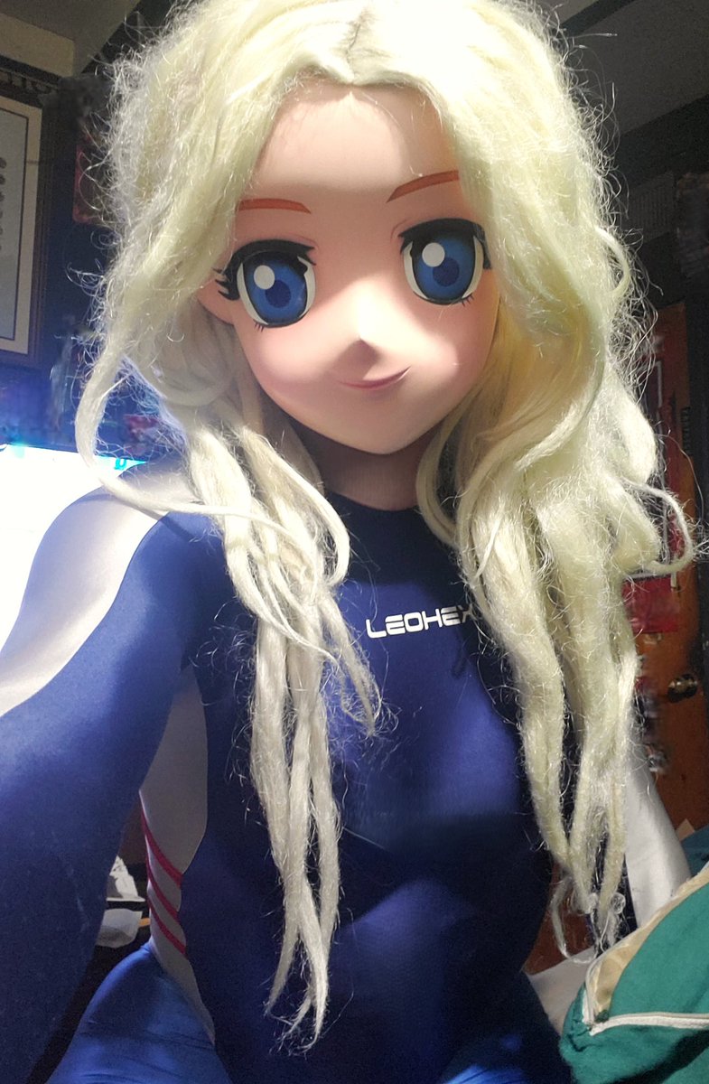 KiggyCass's tweet photo. Cute little selfie from Athena. #animegao #kigurumi #animegaokigurumi #cosplay #dill #leohex #swimsuit #leotard #selfie #cute #spandexlife https://t.co/fQkSTw4LtV